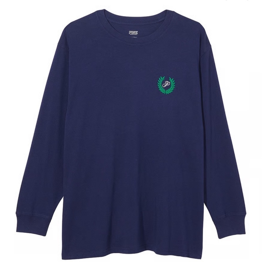 PINK OVERSIZED LONG-SLEEVE CAMPUS TEE